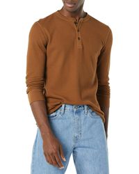 Amazon Essentials Slim-fit Long-sleeve Waffle Henley Shirt - Multicolour