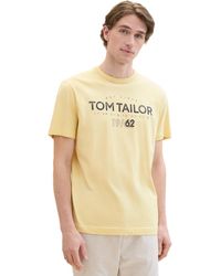 Tom Tailor - Basic T-Shirt mit Logo-Print - Lyst