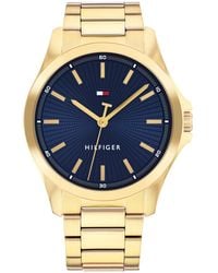 Tommy Hilfiger - Reloj con Movimiento de Cuarzo de Tres Manecillas para Hombre con Correa de Acero Inoxidable de Color Dorado - Lyst