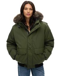 Superdry - Everest Faux Fur Bomber Jacket Xl Green - Lyst