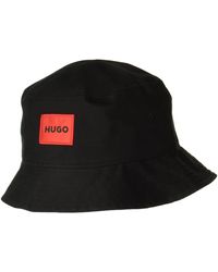 HUGO - Quadratisches Logo Baumwolle Bucket Hat - Lyst