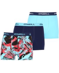O'neill Sportswear - Boxer Aderenti da Uomo Confezione da 3 Azzurro 50 - Lyst