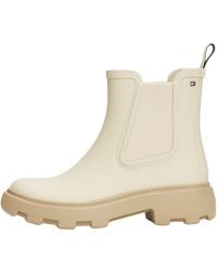 Tommy Hilfiger - Botas de lluvia Mujer Rubber Rainboot con tacón de plataforma - Lyst