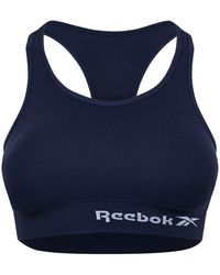 Reebok - Naadloze Crop Top In Marineblau | Fitness-bh Mit Feuchtigkeitsableitungstechnologie Training Bra - Lyst