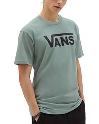 Vans - Le T-shirt classique est fabriqué en 100% coton fil à anneaux avec coupe classique et graphique devant couleur verte. - Lyst
