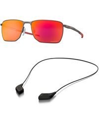 Oakley - Lot de lunettes de soleil : OO 4142 414202 jecteur mat Gunmetal Prizm R accessoire kit laisse noir brillant - Lyst