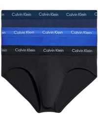 Calvin Klein - 3p Hip Brief Black/blueshadow/cobaltwater Dtm Wb M - Lyst