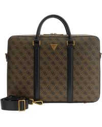 Guess - Business Tas Met Laptopvak Milano Laptop Bag Coffee Bruine - Lyst