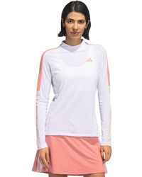 adidas - Ladies Long Sleeve Colourblock Top With Mock Neck White - Lyst