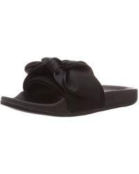 Skechers - Ladies Pop Ups Lovely Bow Black Slip On Slider Sandals 119064/bbk - Lyst