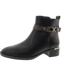 Calvin Klein - Logo Faux Leather Ankle Boots - Lyst