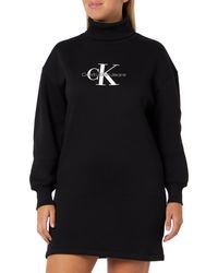 Calvin Klein - Sweater Dress Monologo Roll Neck Dress Long Sleeve - Lyst