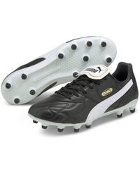 PUMA - S King Cup Fg Adults Football Boots Lace Up Black/white 10.5 - Lyst