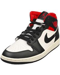 Nike - Jordan 1 Mid Black Gym Red - 42 - Lyst