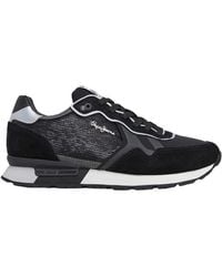 Pepe Jeans - Sneakers in Pelle Nera con Paillettes Brit - Lyst