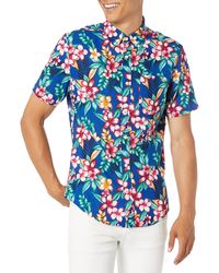Tommy Hilfiger - Linen Short Sleeve Button Down Shirt In Regular Fit - Lyst