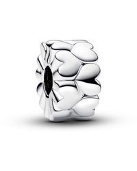 PANDORA - Moments Charm clip Cœurs en argent sterling - Lyst