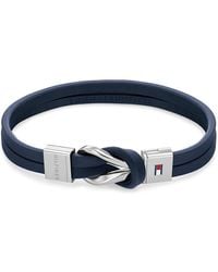 Tommy Hilfiger - Jewelry Men's Leather Bracelet Navy Blue - 2790443 - Lyst