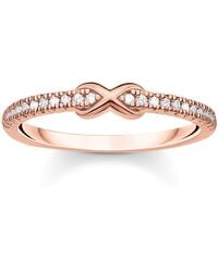 Thomas Sabo - Ring Infinity mit weißen Steinen roségold 925 Sterlingsilber - Lyst