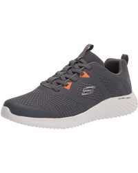 Skechers - Bounder High Degree Walking Shoe,charcoal Mesh/synthetic/orange Trim,6.5 Uk - Lyst
