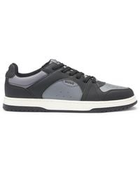 HUGO - S Hadrian Tenn Low-top Trainers With Faux Leather Size 6 Charcoal - Lyst