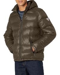 Guess - Mid Weight Hooded Puffer Jacket - Lyst