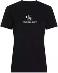 Calvin Klein - Donna T-shirt iche Corte Shadow Graphic Tee Regular Fit - Lyst