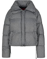 HUGO - Boxy-fit Padded Jacket With All-over Monograms - Lyst