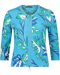 Betty Barclay - Shirtjacke mit Rippenstruktur Blau/Grün,46 - Lyst