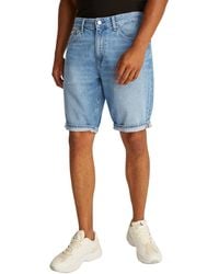 Calvin Klein - Uomo Pantaloncini in Jeans Regular Lunghezza al Ginocchio - Lyst