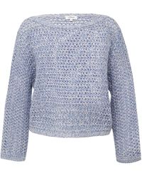 S.oliver - Ajour-Strickpullover in Oversize mit Fledermausärmeln blau 44 - Lyst