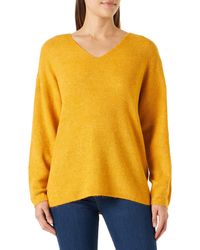 Vero Moda - Vmcrewlefile Ls V-neck Blouse Noos Pullover Sweater - Lyst
