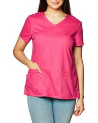 Dickies Eds Signature V-neck Top With Multiple Patch Pockets - Pink