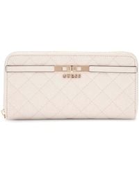 Guess - Geldbörse Idra SLG Large Zip Around Wallet Stone Creme - Lyst