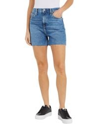 Calvin Klein - Jeans Mon Fit Denim Shorts Met Hoge Taille Voor - Lyst