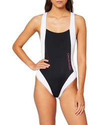 Calvin Klein Plunge Back One Piece Pigiama - Nero