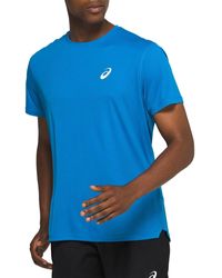 Asics - Men's Short Sleeve T-shirt Core Ss M Blue Indigo - Lyst