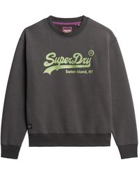 Superdry - Vintage Logo Sweatshirt mit Rundhalsausschnitt und Verzierung Vintage Schwarz 40 - Lyst