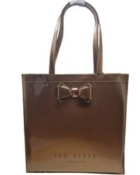 Ted Baker - Alacon Plain Bow Icon Large Shopper Tote Bag In Rose Gold - Lyst