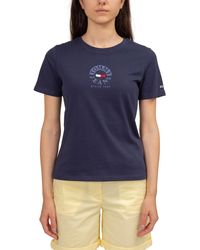 Tommy Hilfiger - Tommy Jeans T-shirt pour femme avec logo circulaire - Lyst