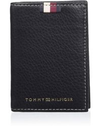Tommy Hilfiger - Th Corp Leather Bifold Am0am11599 Wallet Without Coin Purse Unique Black - Lyst