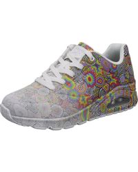 Skechers - Sneaker Uno Kaleidoscope Dream in Weiß mit buntem Jen Stark Muster. bunt Gr. 42 - Lyst