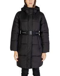Calvin Klein - Jeans Logo Belt Long Puffer J20j224122 Puffer Jacket - Lyst