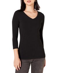 Amazon Essentials - Classic-fit 3/4 Sleeve V-neck T-shirt - Lyst
