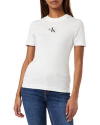 Calvin Klein - Short-sleeve T-shirt Monologo Slim Fit Crew Neck - Lyst