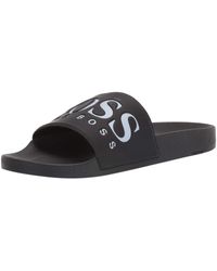 boss slippers black