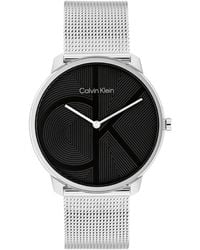 Calvin Klein - Orologio Con Movimento Al Quarzo A Due Lancette da Uomo Collezione CK ICONIC con Cinturino in Maglia Metallica in - Lyst
