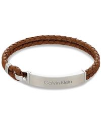 Calvin Klein - Ck Iconic For Him Collectie Leren Armband Bruin - 35000405, Eén Maat, Leer, Geen Edelsteen - Lyst