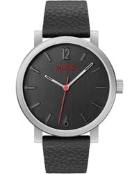 HUGO - 'rase' Analogue Leather Strap Watch 1530115 - Lyst