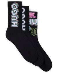 HUGO - Three-pack Of Short Socks With Logos - Lyst